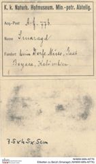 Etiketten zu Beryll (Smaragd) (NHMW-MIN-Af776)